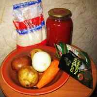 Продукты для супа харчо