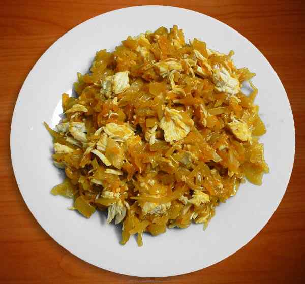 Тушеная капуста с мясом и луком Капуста в мультиварке