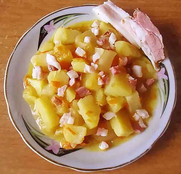 Тушеная картошка с копченостями Тушеная картошка в мультиварке Поларис