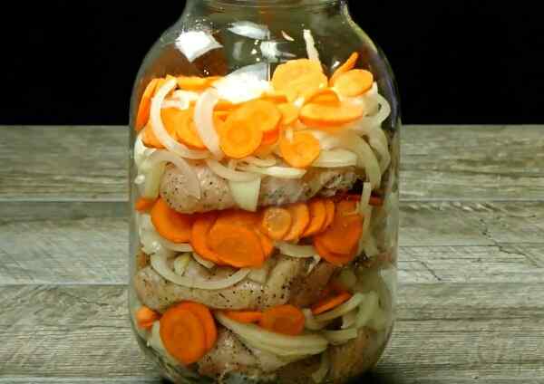 Шашлык в банке в духовке из курицы
