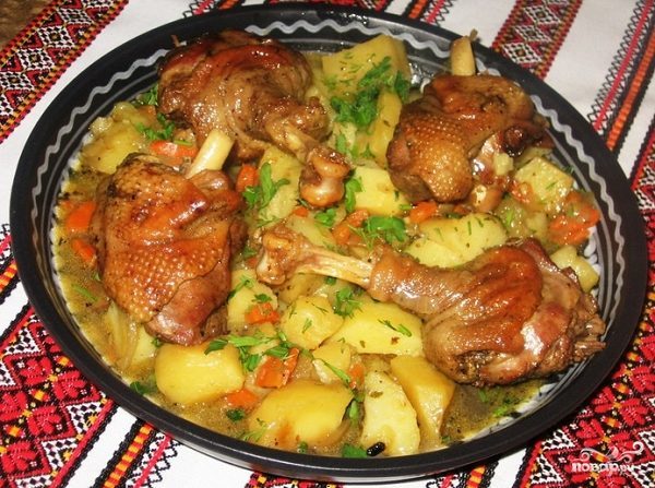 Рецепт жаркого из утки
